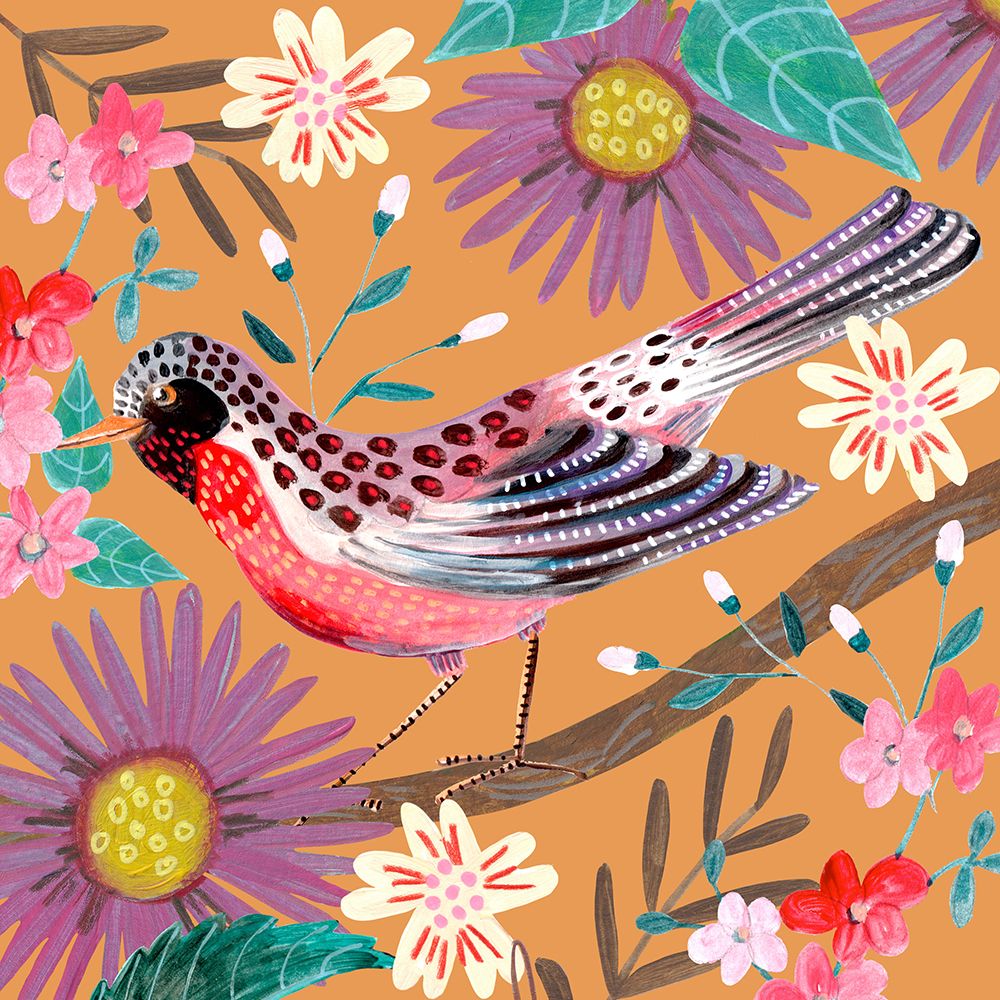 Bird and Flowers art print by Caroline Bonne Muller for $57.95 CAD