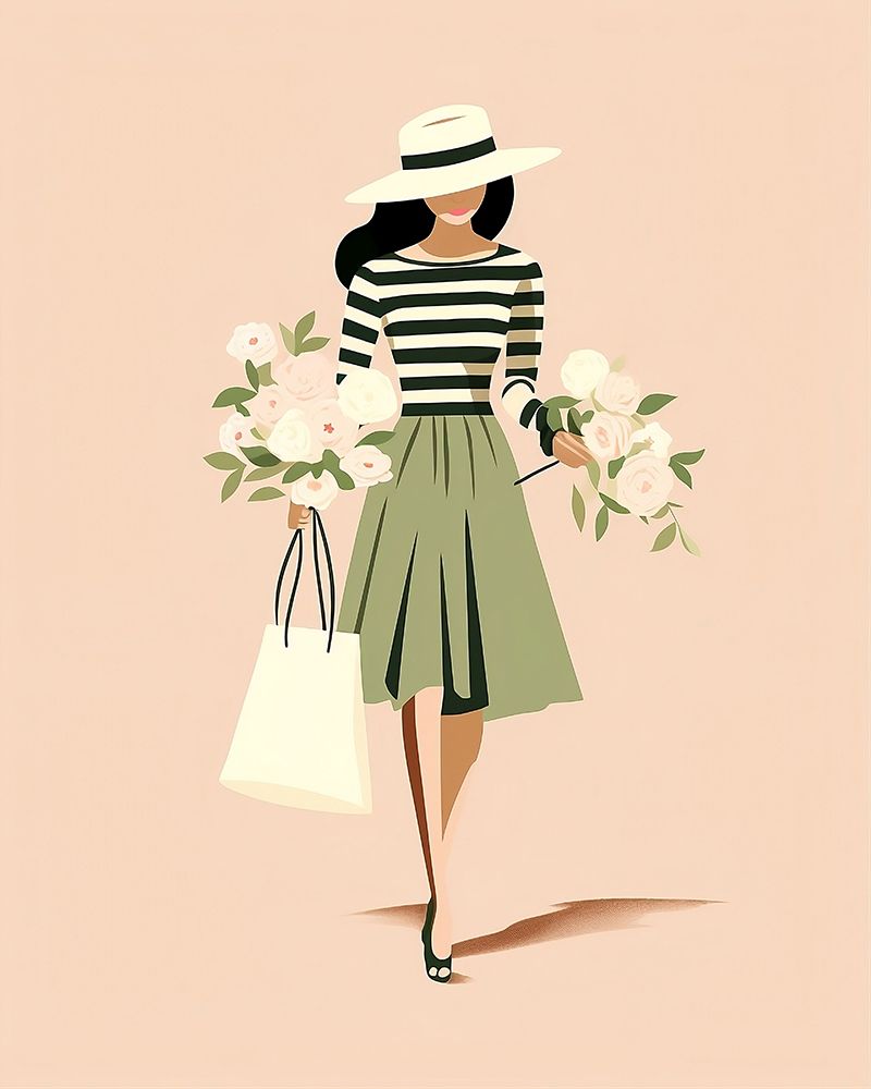 Lady In Stripes.png art print by Emiliano Deificus for $57.95 CAD