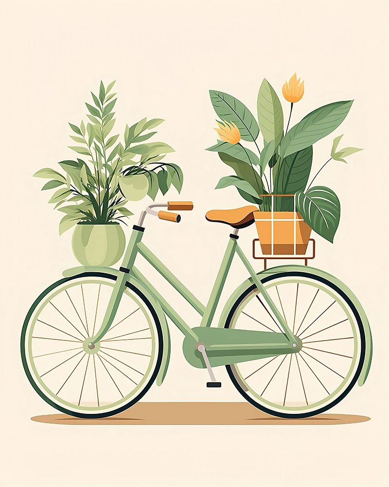 Botanical Bike.png art print by Emiliano Deificus for $57.95 CAD