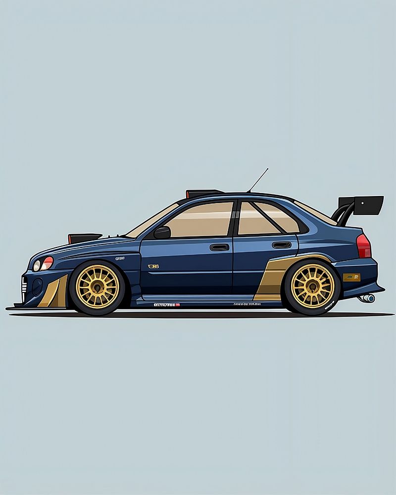 1998 Subaru Impreza Wrx Sti .png art print by Emiliano Deificus for $57.95 CAD