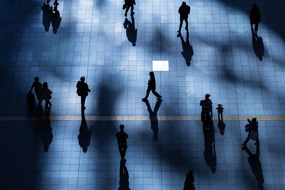 People at train station art print by Tepsarit Lantharntong for $57.95 CAD