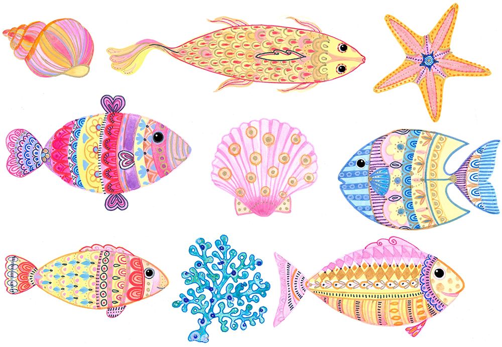 Sea Life Fish art print by Isabelle Brent for $57.95 CAD