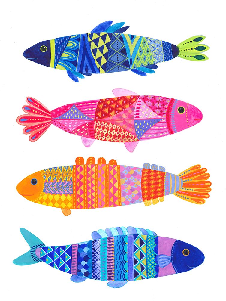 Patterned Fish art print by Isabelle Brent for $57.95 CAD