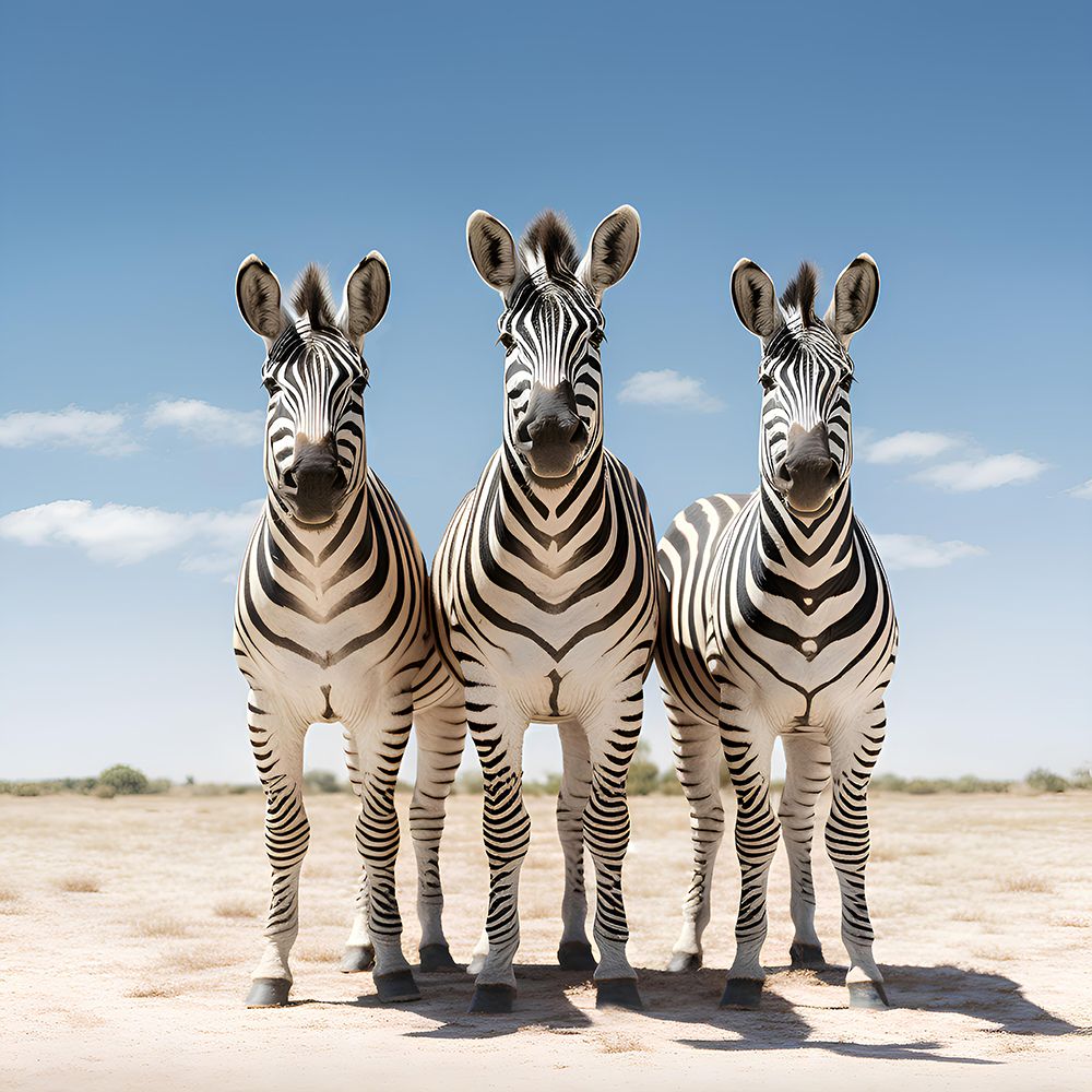 Zebras in a row art print by Maria Hylarides for $57.95 CAD