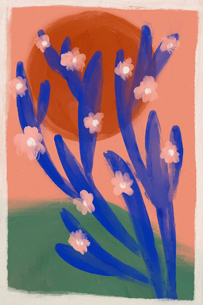 Blue Desert Cactus art print by Treechild for $57.95 CAD
