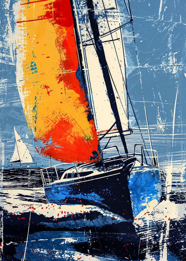 Yacht racing sport art 7 art print by Justyna Jaszke for $57.95 CAD