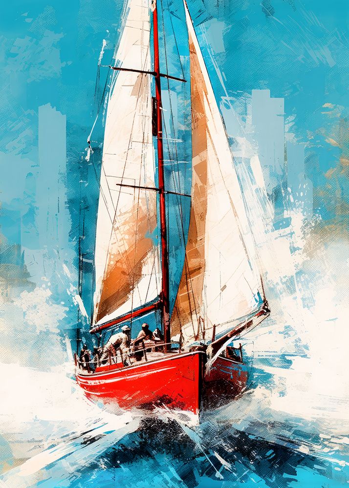 Yacht racing sport art 10 art print by Justyna Jaszke for $57.95 CAD