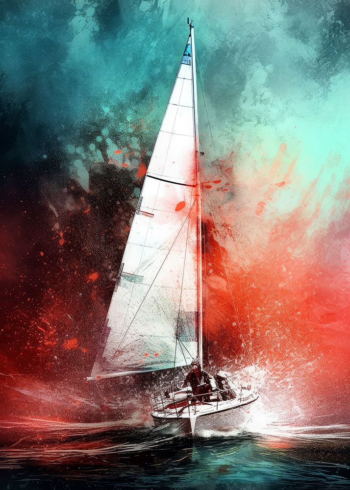 Yacht racing sport art 11 art print by Justyna Jaszke for $57.95 CAD