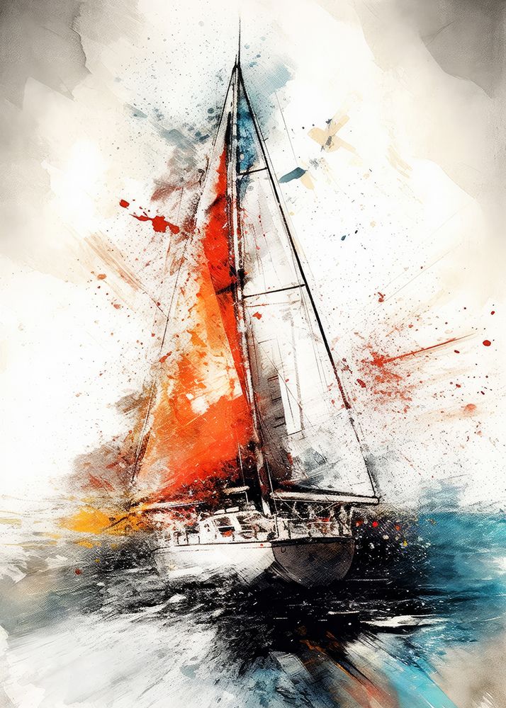 Yacht racing sport art 15 art print by Justyna Jaszke for $57.95 CAD