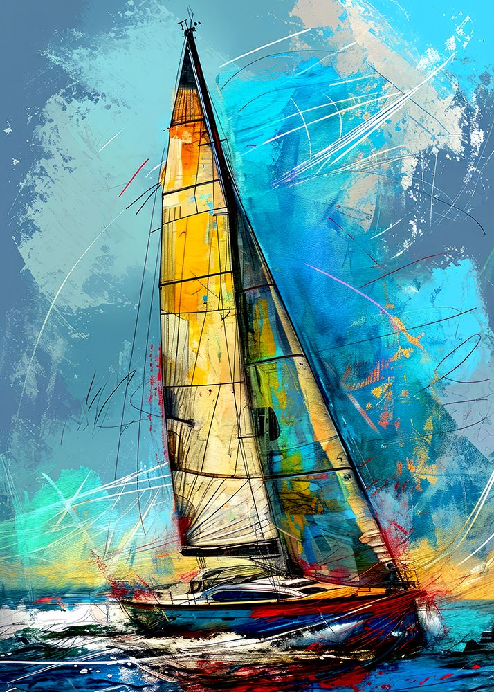 Yacht racing sport art 16 art print by Justyna Jaszke for $57.95 CAD