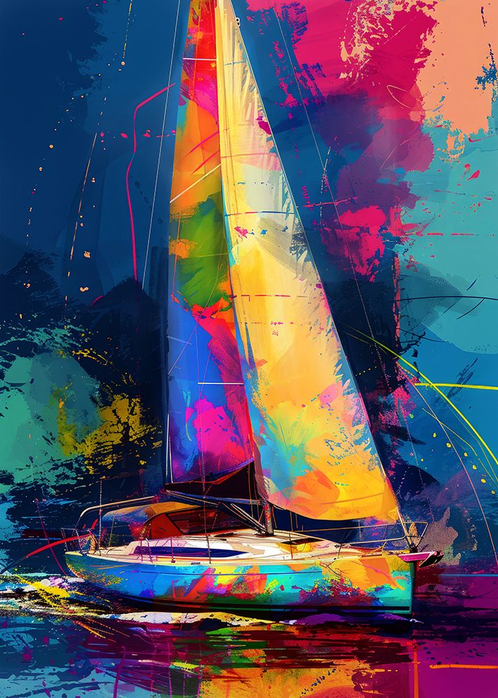Yacht racing sport art 21 art print by Justyna Jaszke for $57.95 CAD