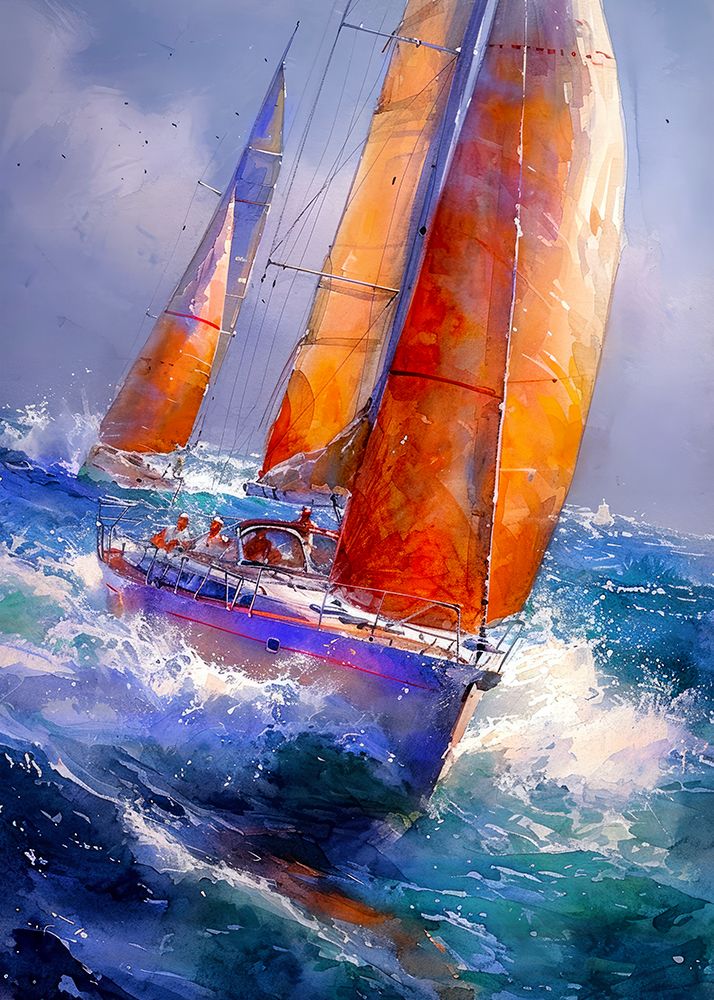 Yacht racing sport art 23 art print by Justyna Jaszke for $57.95 CAD