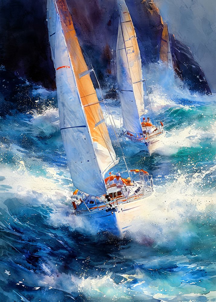 Yacht racing sport art 24 art print by Justyna Jaszke for $57.95 CAD