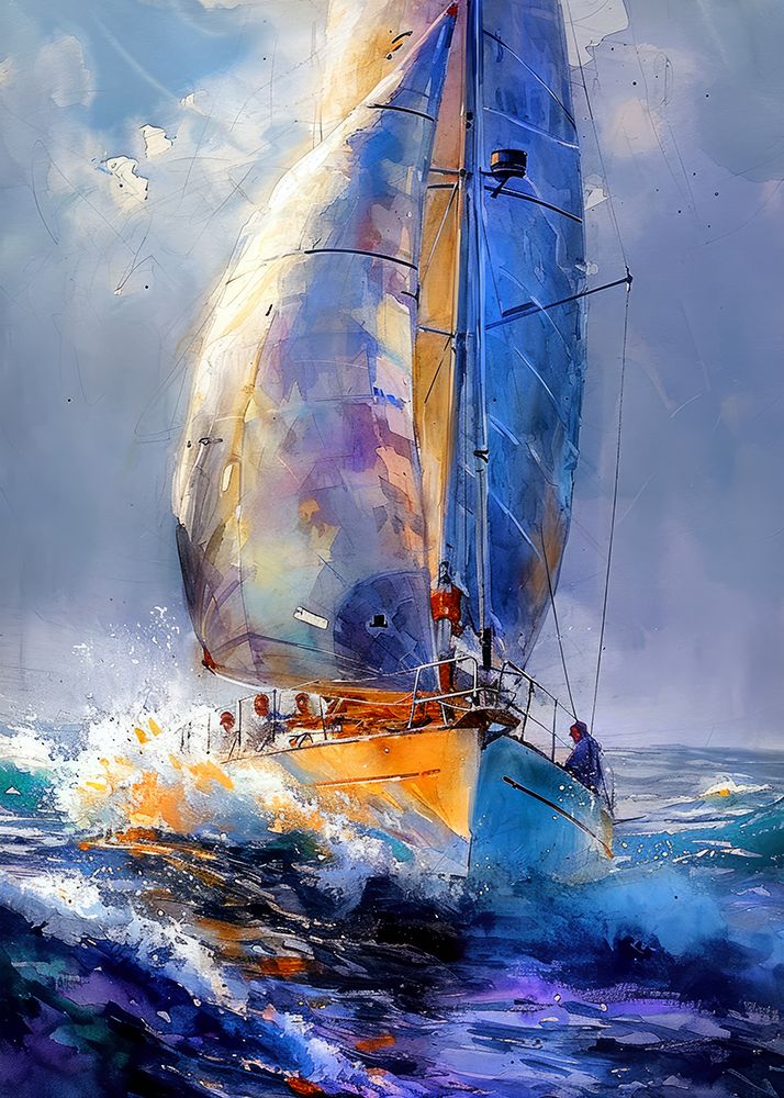 Yacht racing sport art 27 art print by Justyna Jaszke for $57.95 CAD