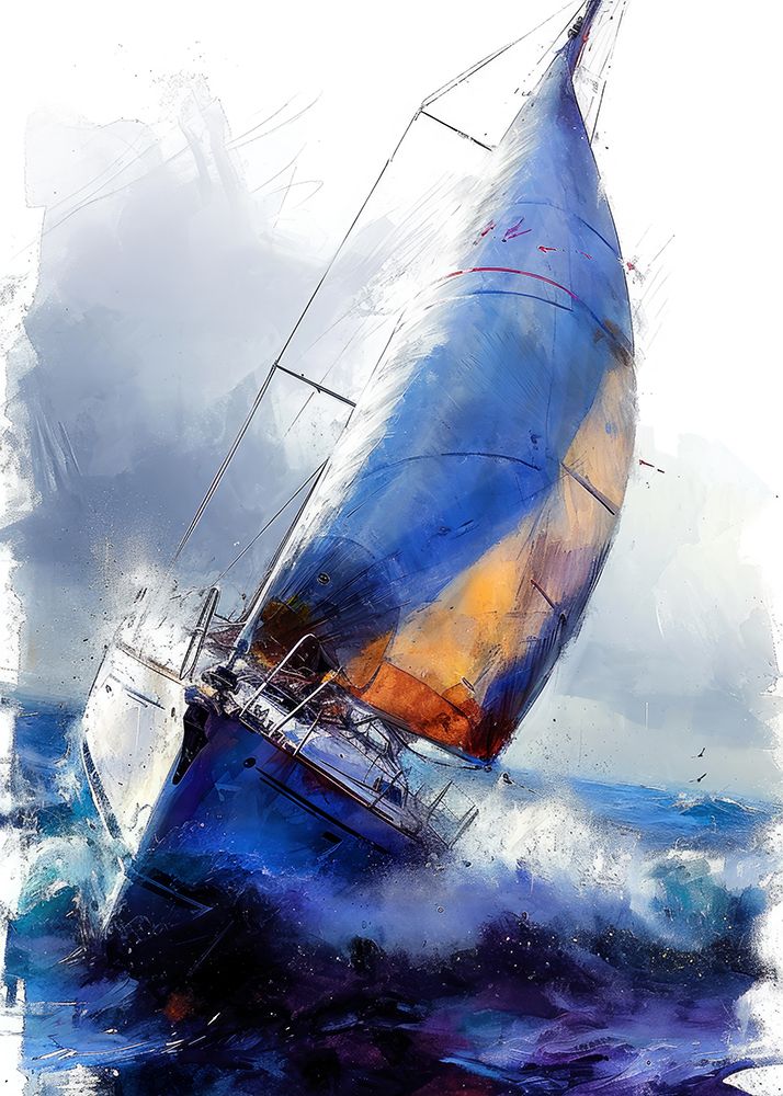 Yacht racing sport art 29 art print by Justyna Jaszke for $57.95 CAD