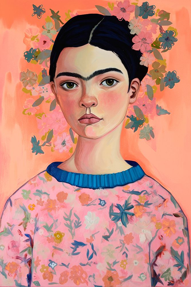 Young Frida (Peach) art print by Treechild for $57.95 CAD