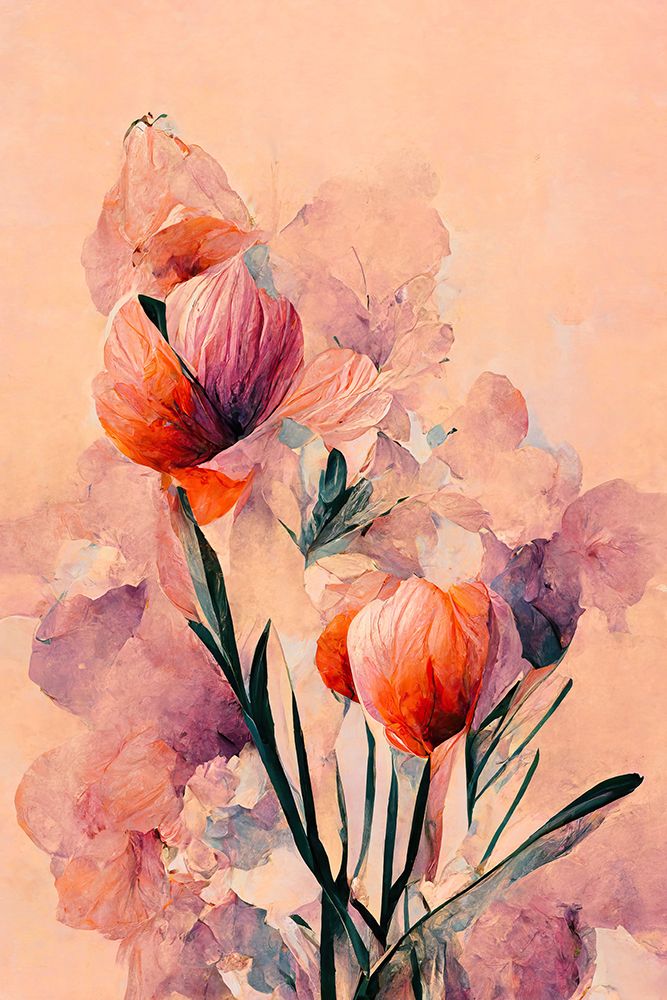 Abstract Coral Flowers (Peach) art print by Treechild for $57.95 CAD