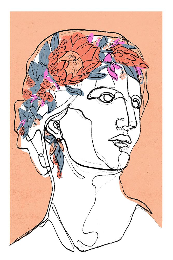 Flora (Peach) art print by Treechild for $57.95 CAD