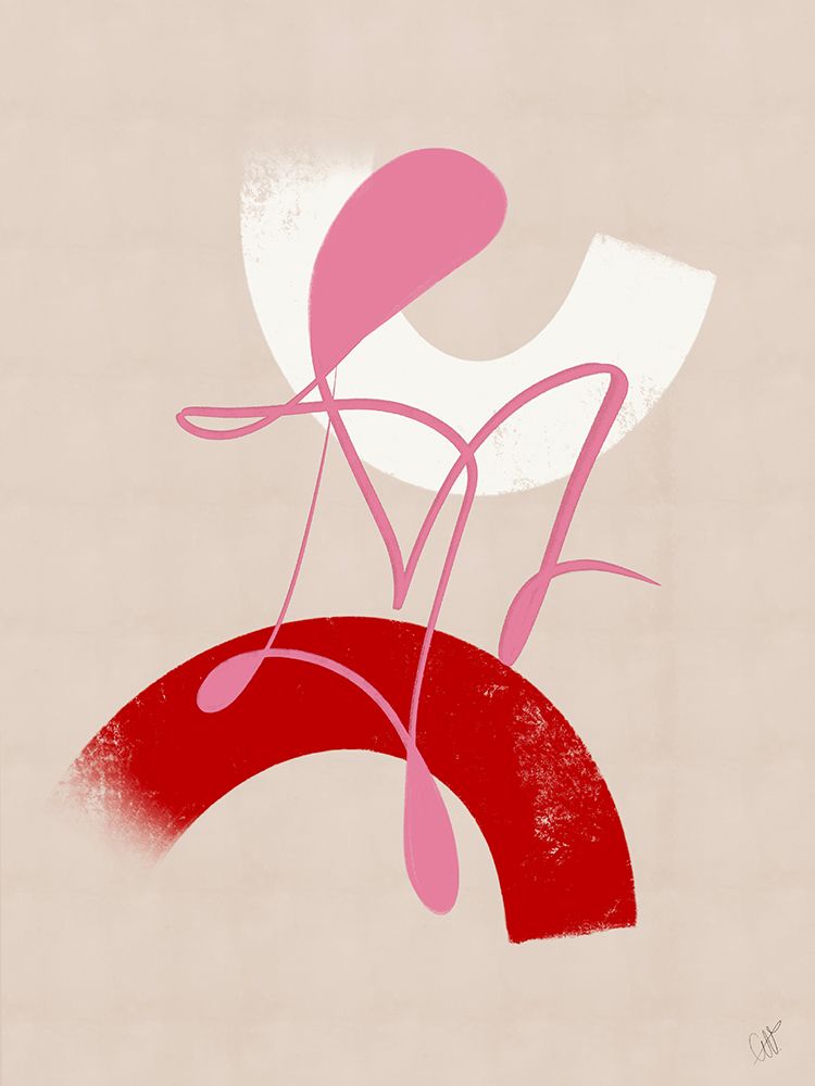 Red and Pink Abstract No. 3 art print by Anne-Marie Volfova for $57.95 CAD