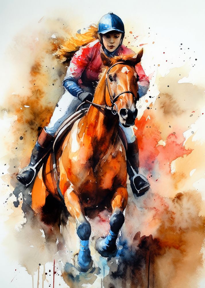 Sport Horse Rider 1 art print by Justyna Jaszke for $57.95 CAD