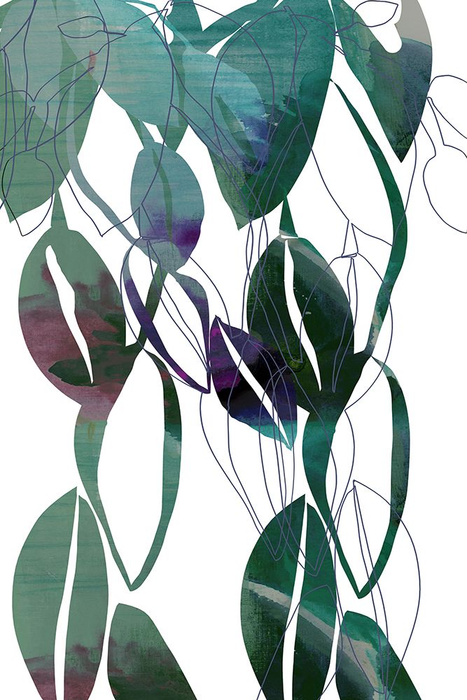 Botanical Leaf Print Art In Navy Blue 4 art print by Cartissi for $57.95 CAD