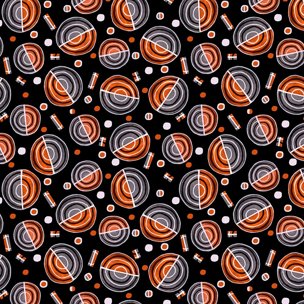 Orange Gray Circles Galore art print by Michele Channell for $57.95 CAD