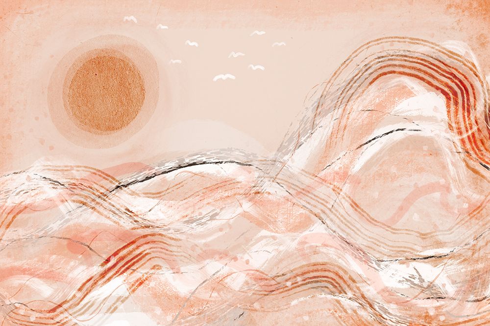 Pastel Peach Sea art print by Treechild for $57.95 CAD