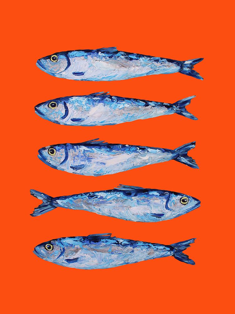 Sardines on Orange art print by Alice Straker for $57.95 CAD