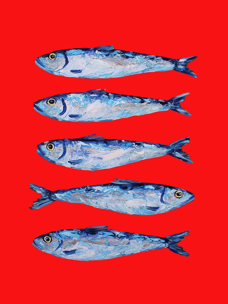 Sardines Berry Red art print by Alice Straker for $57.95 CAD