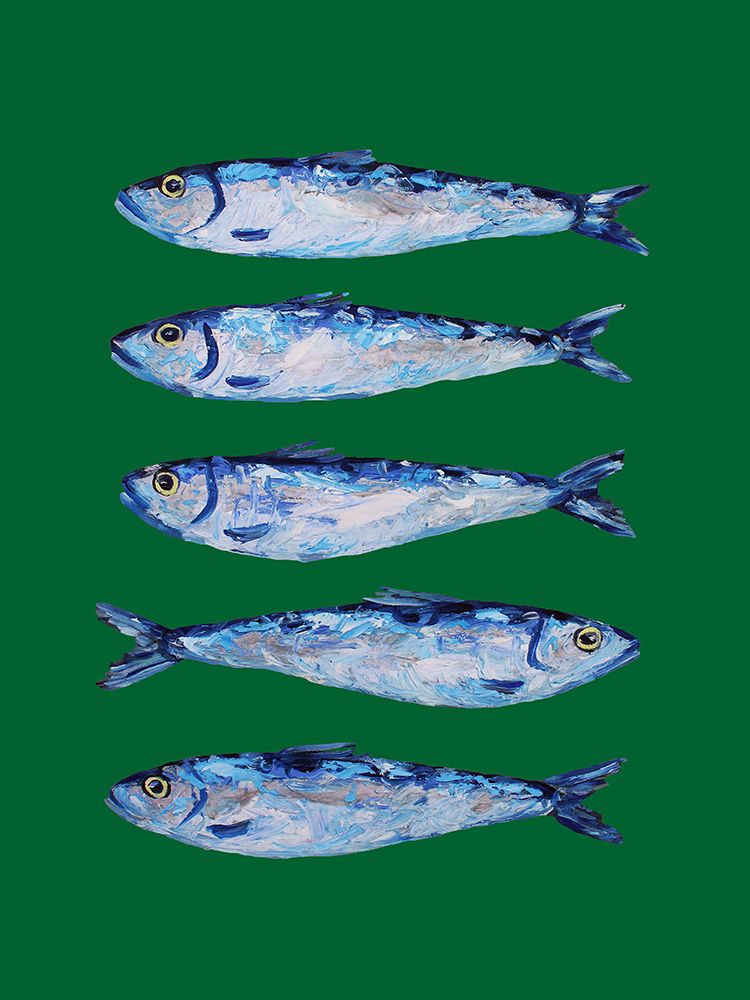 Sardines Forest Green art print by Alice Straker for $57.95 CAD