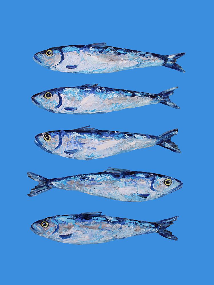 Sardines on Blue art print by Alice Straker for $57.95 CAD