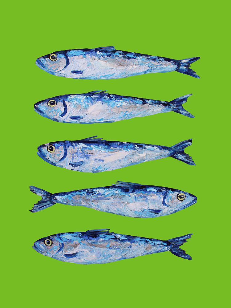 Sardines Lime Green art print by Alice Straker for $57.95 CAD