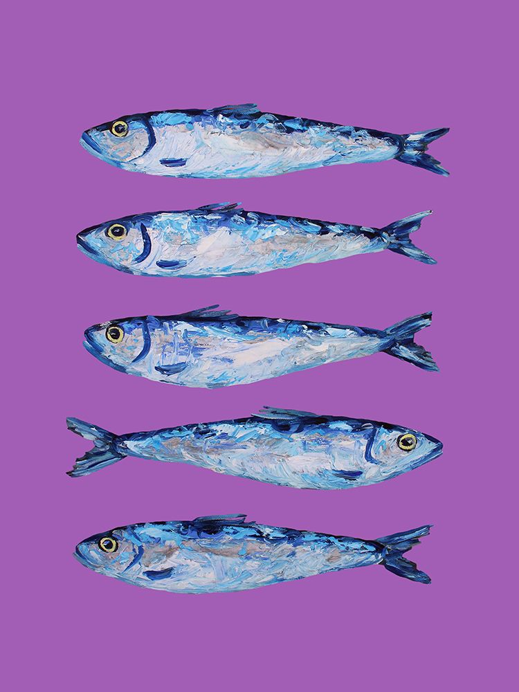 Sardines on Purple art print by Alice Straker for $57.95 CAD