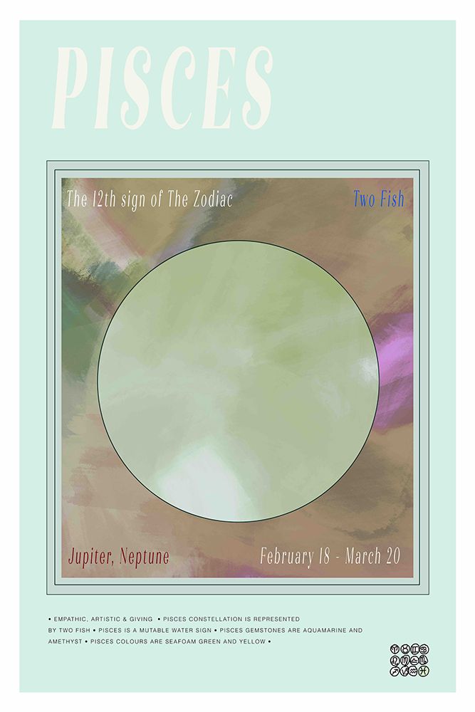 Zodiac Pisces art print by Project C for $57.95 CAD