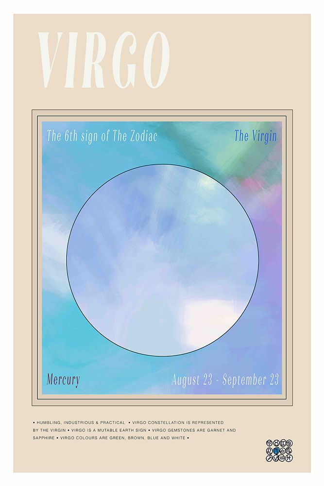 Zodiac Virgo art print by Project C for $57.95 CAD