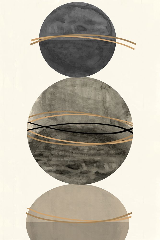 3 Grey and Gold Spheres 1 art print by Project C for $57.95 CAD