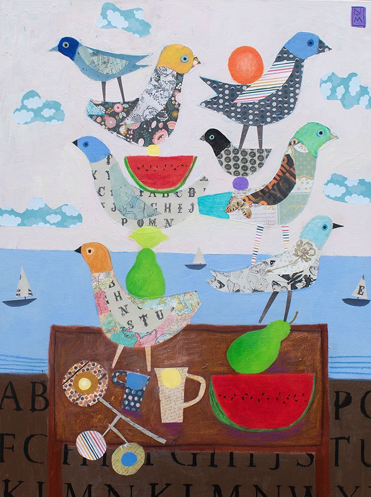 Birds and Watermelons art print by Nathaniel Mather for $57.95 CAD
