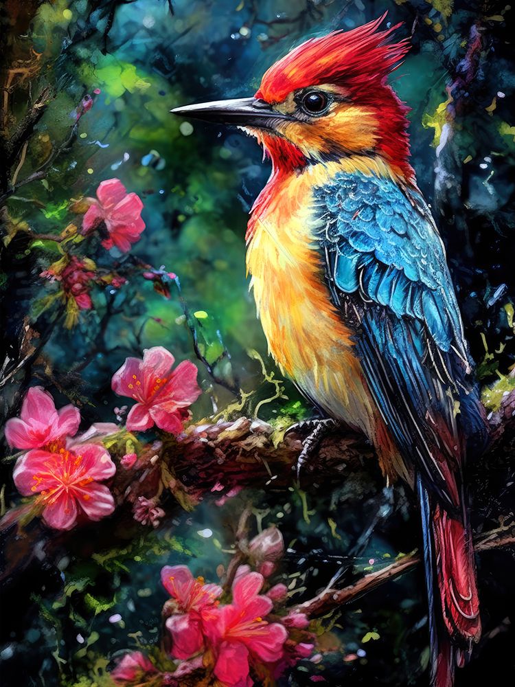 Woodpecker bird animal art print by Justyna Jaszke for $57.95 CAD