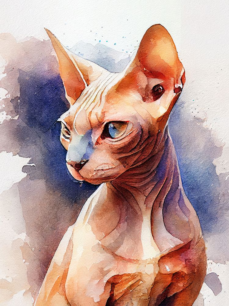 Cat watercolor painting animal art print by Justyna Jaszke for $57.95 CAD
