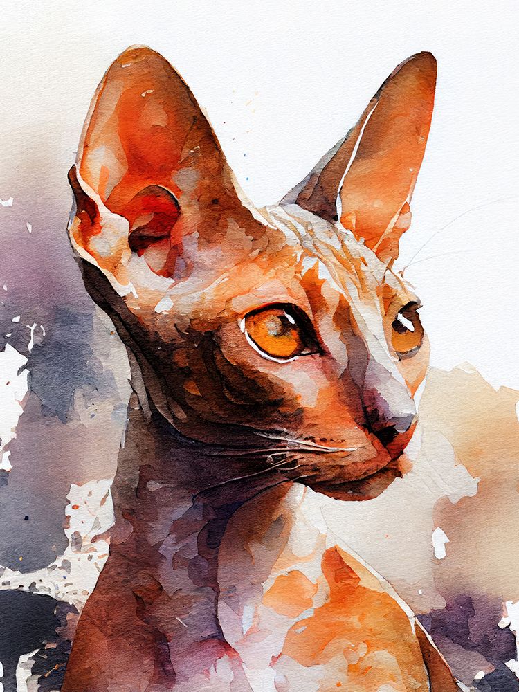 Cat watercolor painting animal art print by Justyna Jaszke for $57.95 CAD