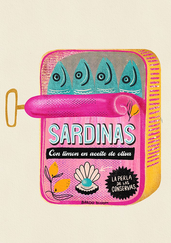 Sardines Tin Can art print by Baroo Bloom for $57.95 CAD