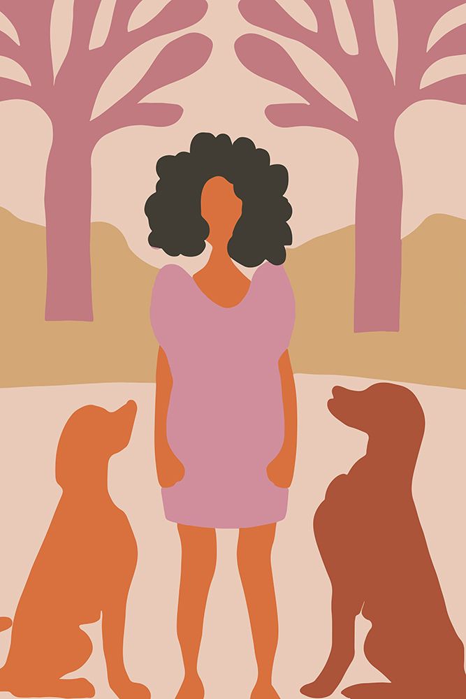 Lady in dog park art print by Andreas Magnusson for $57.95 CAD