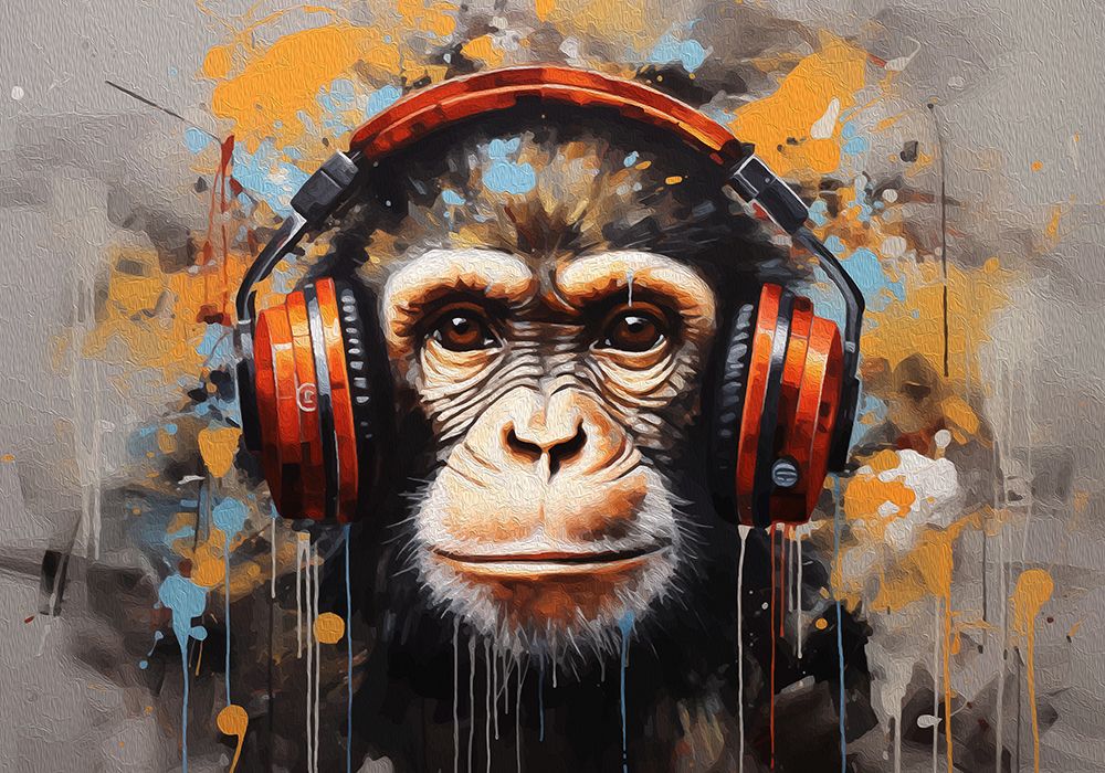DJ Monkey art print by Andreas Magnusson for $57.95 CAD