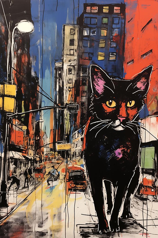 Down Town Cat art print by Andreas Magnusson for $57.95 CAD