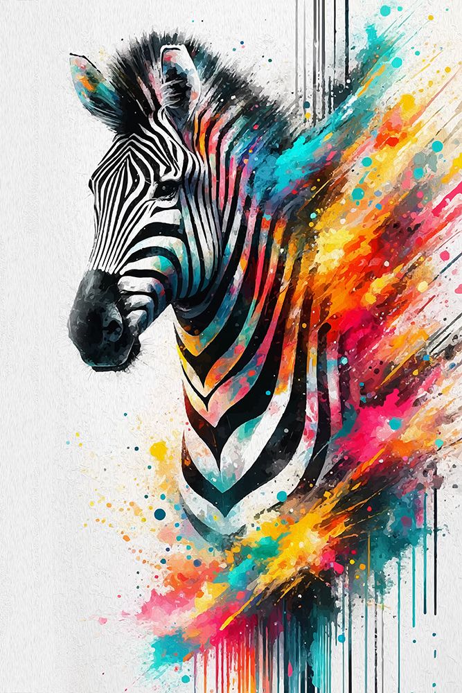 Colorful Zebra art print by Andreas Magnusson for $57.95 CAD