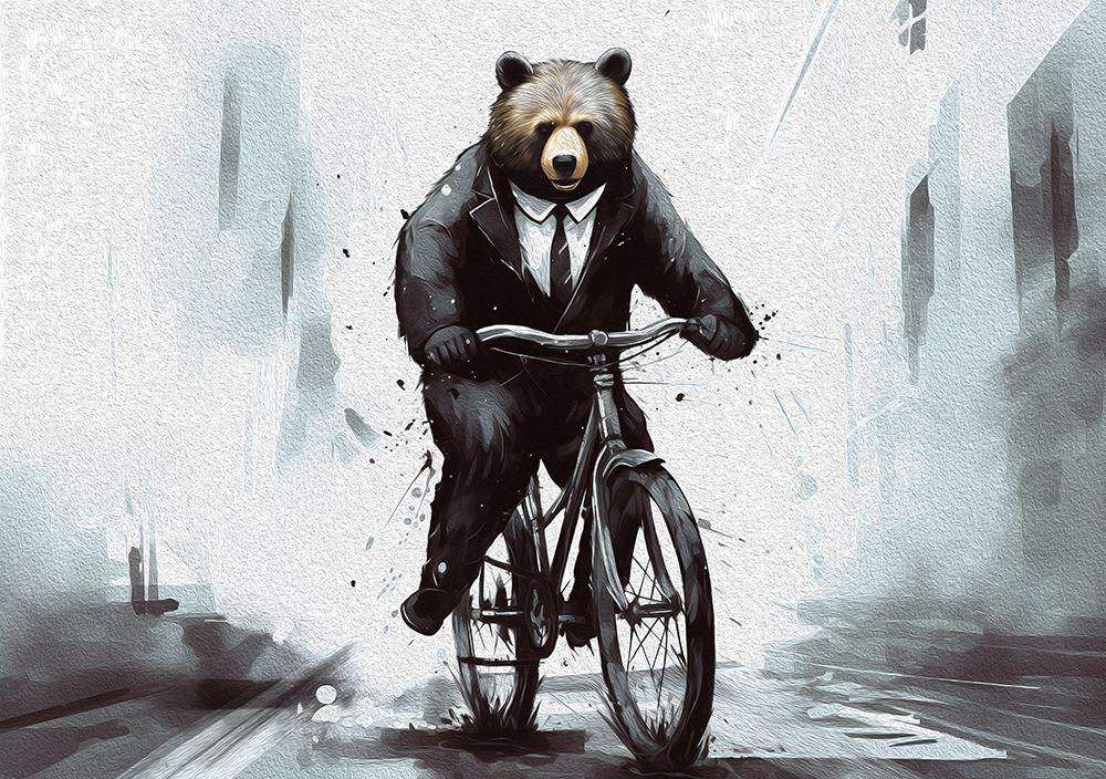 Bear on bike art print by Andreas Magnusson for $57.95 CAD