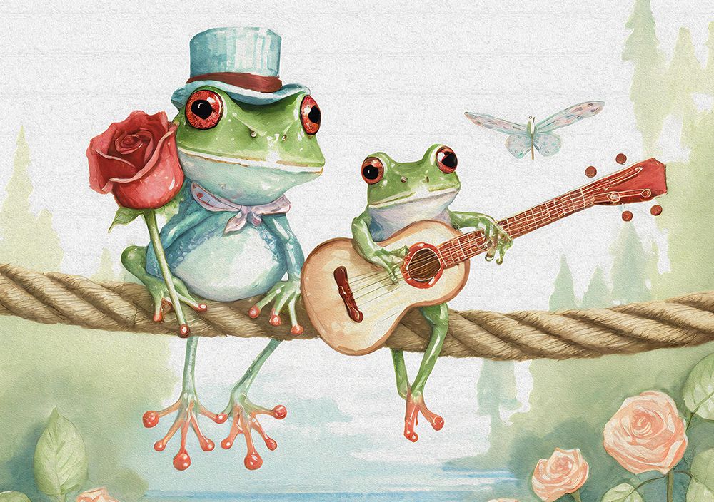 Frogs on a rope art print by Andreas Magnusson for $57.95 CAD