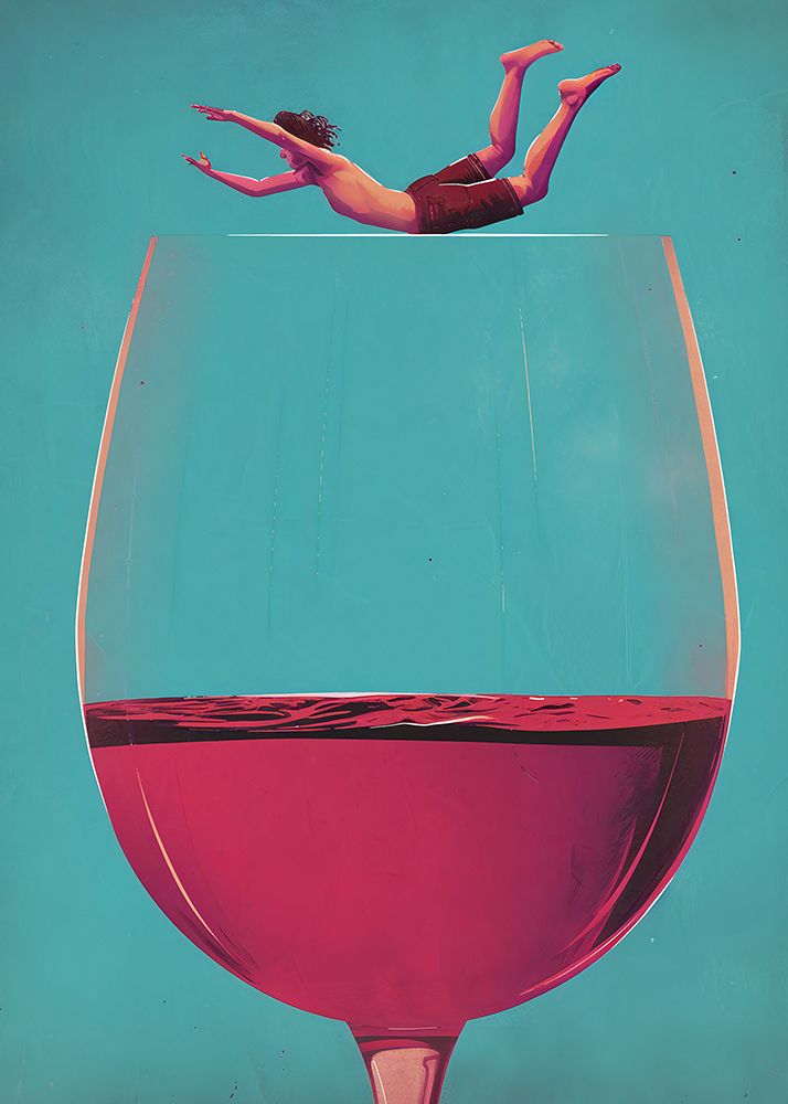 Wine Dive art print by Andreas Magnusson for $57.95 CAD