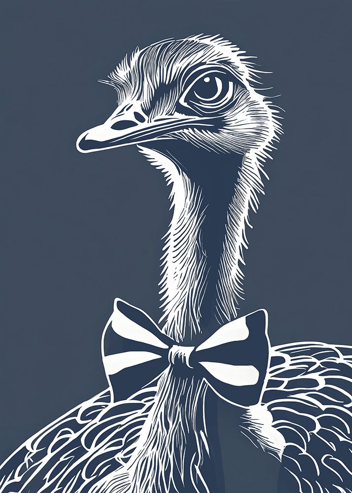 Ostrich with bow tie art print by Andreas Magnusson for $57.95 CAD