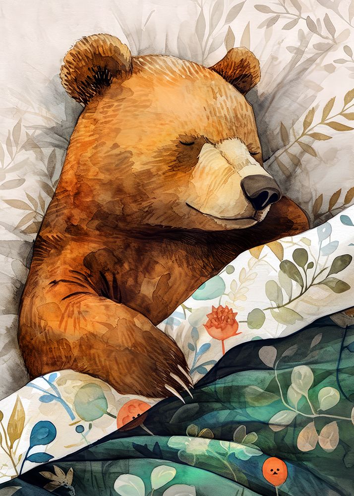 Sleepy Bear animal story art print by Justyna Jaszke for $57.95 CAD